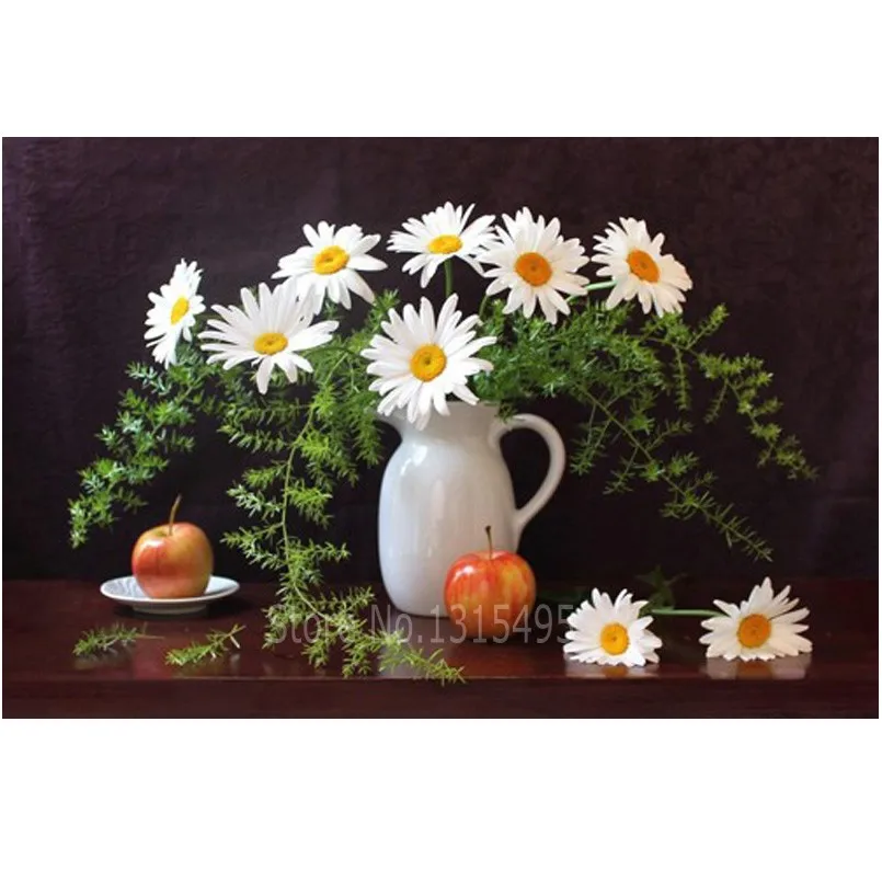 

Flowers painting 30*20cm with rhinestones Rubiks Cube diamond painting cross stitch diamond embroidery flowers full pastes D131