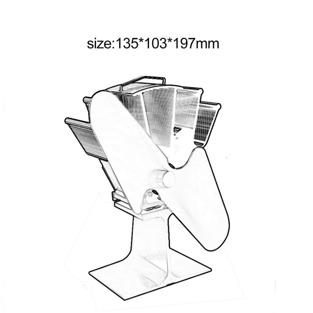 2 Лопасти Тепловая плита вентилятор домашний бесшумный Тепловая плита вентилятор ультра Тихая деревянная плита вентилятор камин вентилятор