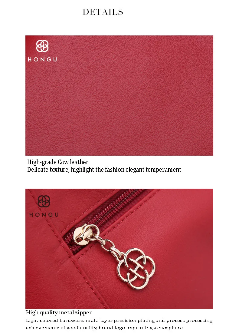 HONGU Trendy Women's Tote Tassel Handbags Girl 100% Genuine Leather Business Bags Ladies Crossbody Shoulder Messenger Bag Zipper                 H51540445_13
