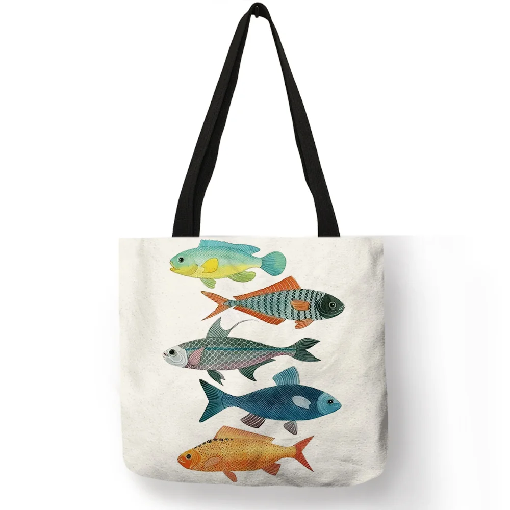 Fresh Fish Design Art Cool Funny Cream Unisex Men Women Tote Bag