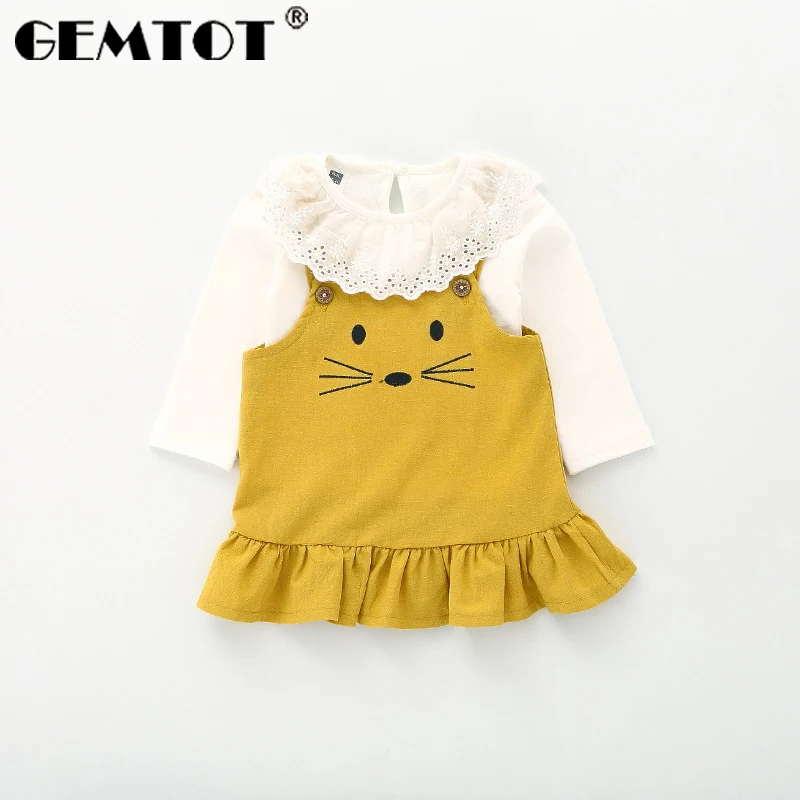 GEMTOT Детский костюм 2019 Весна и Осень Новый женский для малышей мультяшная вышивка