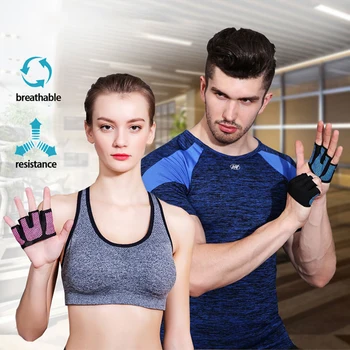 

Weightlifting Gloves Fitness Half Finger Man Women Female Silicone Gel Anti-Slip Summer Breathable Thin dumbbell Gym Gloves