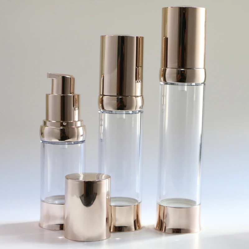 

20ml 30ml 40ml Empty Refillable Bottles Travel Essential Lotion Purple Gold Airless Pump Essence Lotion Bottle Maquiagem 10pcs