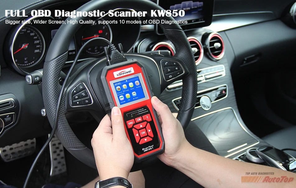 KONNWEI KW850 Многоязычный Полный OBD2 ODB2 Автомобильный сканер OBDII Функция Авто диагностический инструмент лучше autel AL519