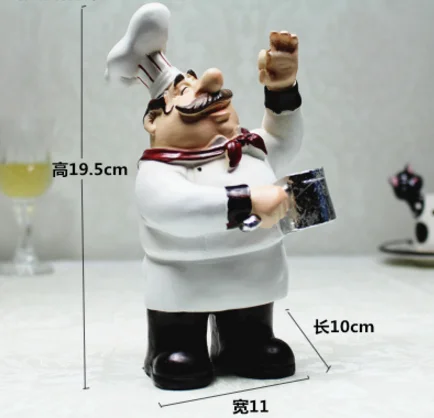 European Cook Ornaments Creative Resin Chef Statue Restaurant Bar
