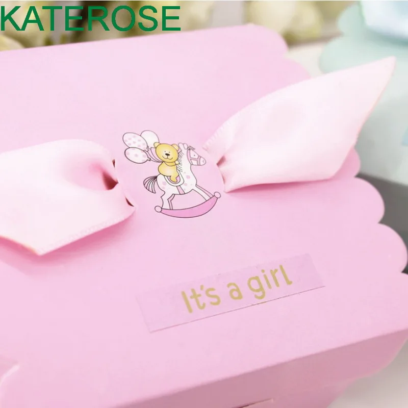 100 шт/партия для предродовой вечеринки Подарочная коробка конфет вечерние раздаточный материал для гостей синие/розовые сладкие коробки для мальчиков/девочек