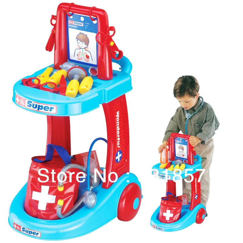 High Quality Happy Babies Pretend and Play Doctor Medical Care Trolley Kits for Kids Childrenfs
