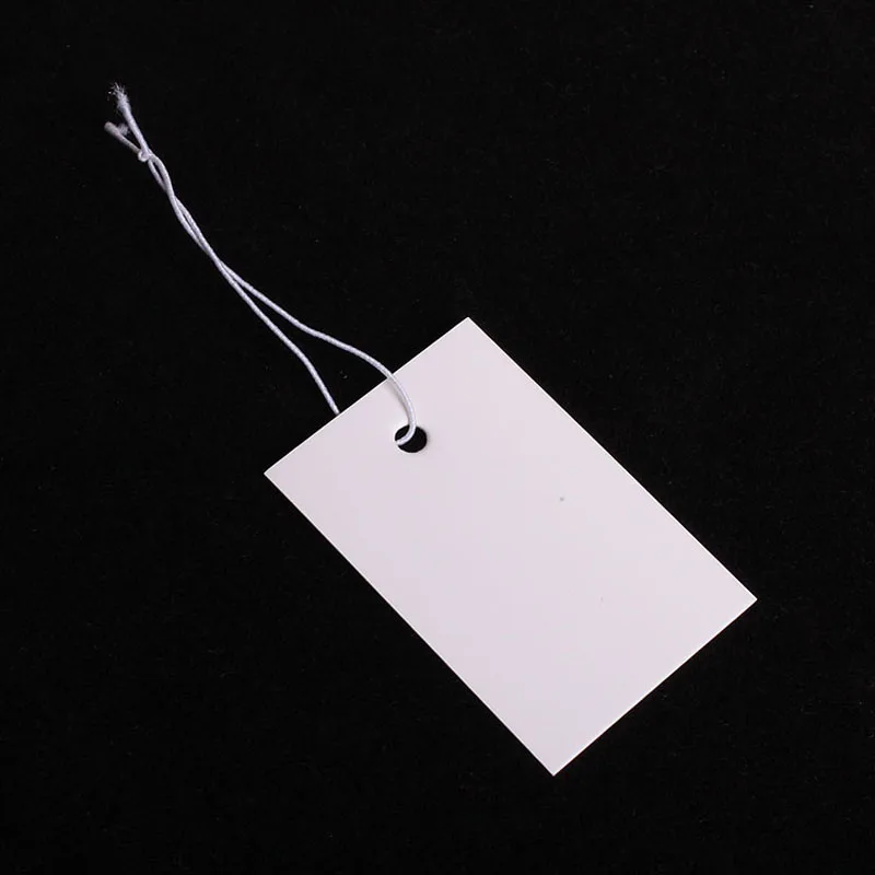 

Price tag of white cardboard tape elastic rope jewelry sold directly by the manufacturer can write hanging tag 3cm*4.5cm 100pcs
