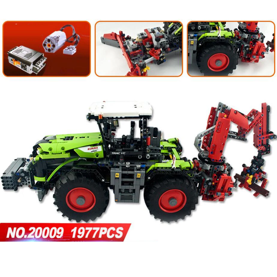 

Technics city Engineering claas xerion 5000 track vc 2in1 building block with motor Tractor timber grab brick 42054 Electric toy