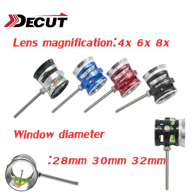 

1pc DECUT Archery Bow Sight Rainbow-F2 ID32mm Compound Bow Sight Optical Fiber 1Pin Translucent Acrylic Lens Shooting Accessory