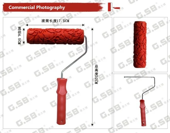 " дюймовый Краски резиновый ролик для отделки стен резиновая модель малярный валик для рельефа № 073 Краски инструмент