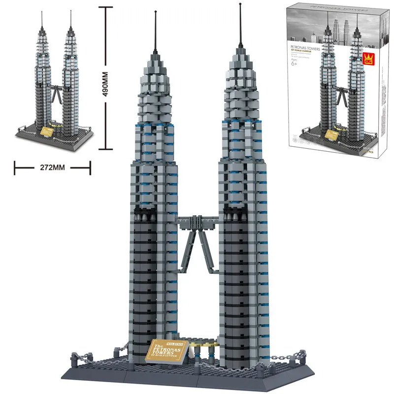 

Wange 8011 The Petronas Twin Towers Architecture Figure Blocks Construction Building Brick Toys For Children Compatible Legoe