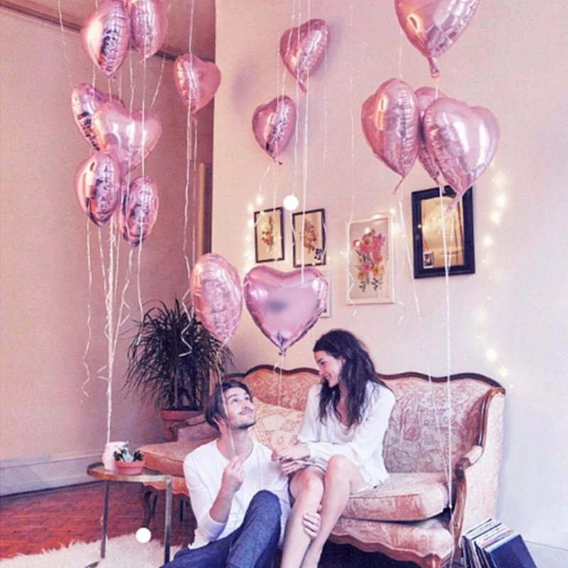 10 шт 18inch Baby Shower вечерние Фольга шарики розового и голубого цвета в форме сердца