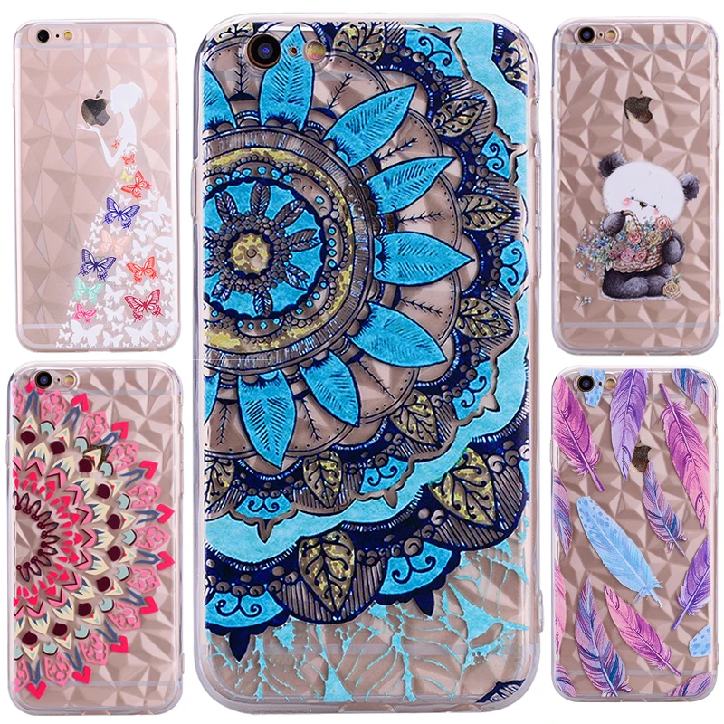 

Lace Flower Mandala Case For coque Samsung Galaxy S9 S8 Plus J3 J5 J7 2017 for iPhone 6 6s 7 8 Plus X 10 Diamond Silicone Cover
