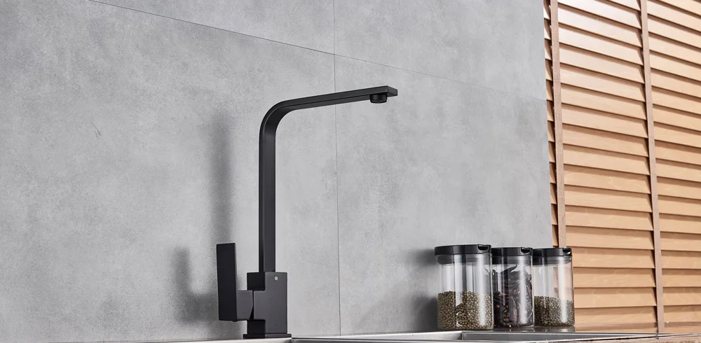 Brushed Nickel Kitchen Faucet Single Lever Bathroom Kitchen Mixer Tap Deck Mounted Bathroom Kitchen Hot and Cold Water Tap Cran