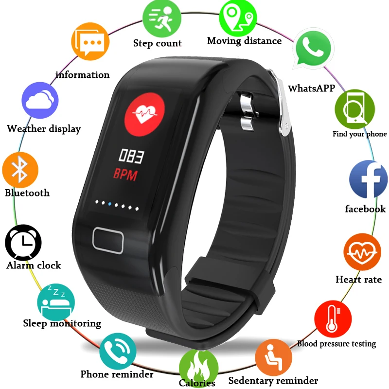 

BANGWEI Men Women Sport waterproof Smart Watch Bluetooth Clock Heart Rate Blood Pressure oxygen Sleep Monitor Pedometer Watch