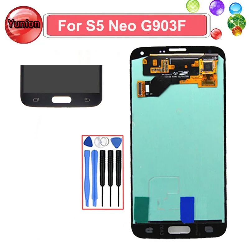 

Silver/Black/Gold Super AMOLED LCD Display Touch Screen Full Assembly For Samsung GALAXY S5 Neo G903 G903F