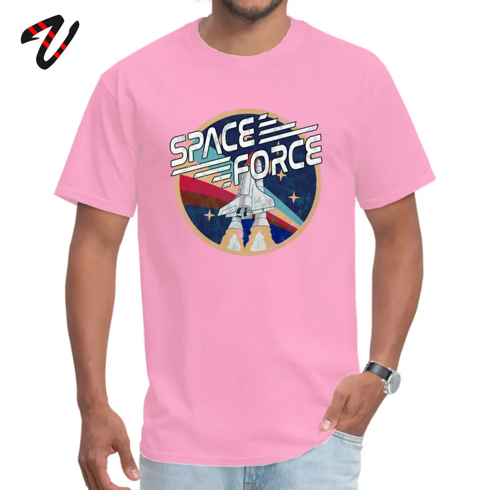 Space Force vintage apparel Men Fashionable Tops T Shirt Round Collar Summer 100% Cotton T-shirts Gift Short Sleeve Tops Shirt Space Force vintage apparel -18250 pink