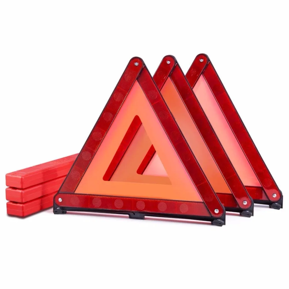 

MYSBIKER Emergency Safety Warning Triangle,3 Pack Foldable Warning Triangle Emergency Reflector Safety Triangle Kit,Car Roadside