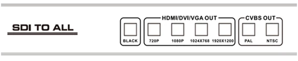 SDI для всех Scaler конвертер позволяет SD HD и 3G-SDI сигналы быть shownon HDMI/DVI/VGA/композитный порт дисплей