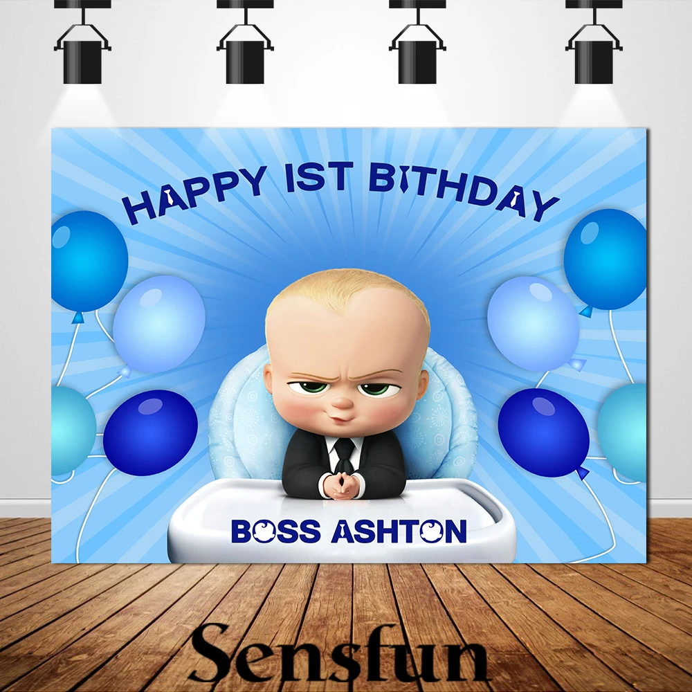 Xq0014 Blue Theme Baby Boss Photography Backgrounds For Photo