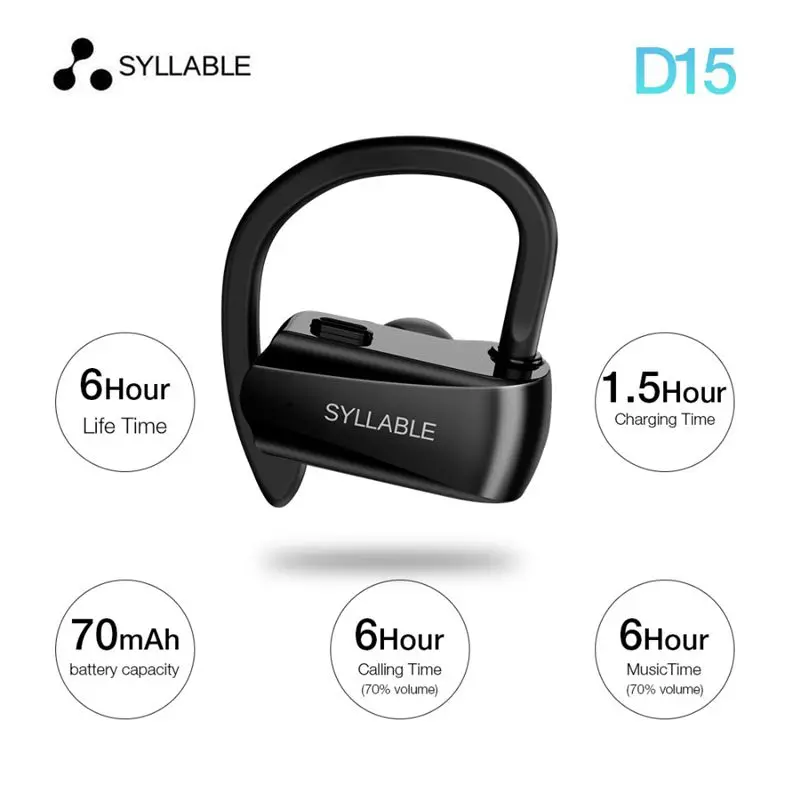 Syllable D15 bluetooth V5.0 наушники шумоподавление SYLLABLE гарнитура на мобильный телефон