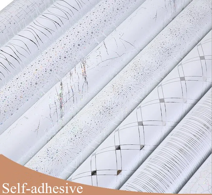 3Meters Roll Self adhesive wallpapers flower waterproof PVC wall paper for bedroom kitchen wardrobe cabinets vinyl sticker paper