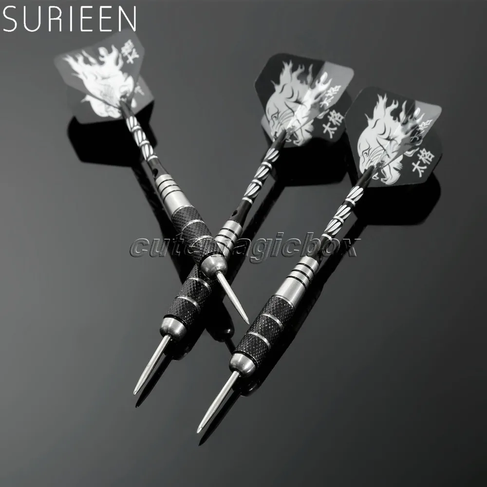 3 Pcs/Set Professional 22 grams Steel Iron Needle Tip Darts With Tiger Dart Flights Barrel & Carved Aluminum Fight Shafts Sports