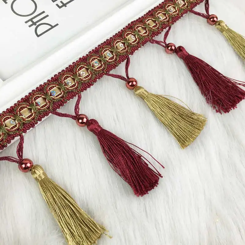

Color Mini Tassel Fringe Pendant DIY Party Hanging Ring Cords Tassel Trim Garments Curtains Jewelry Decor Tassels Lace