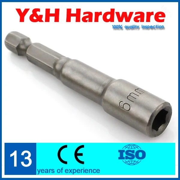 

Free shipping,  5 pcs H24 * 65L, Hex Nut Driver Set Socket Adapter Power Magnet Magnetic Drill Bit Tool