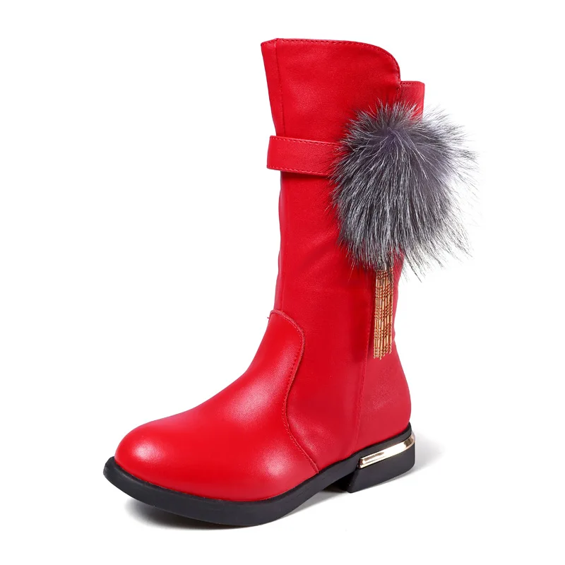 Fashion Autumn Winter Girls Mid-Calf boots Fashion Boots for children classic Boot Kids Boots PU Leather baby Toddler Shoes