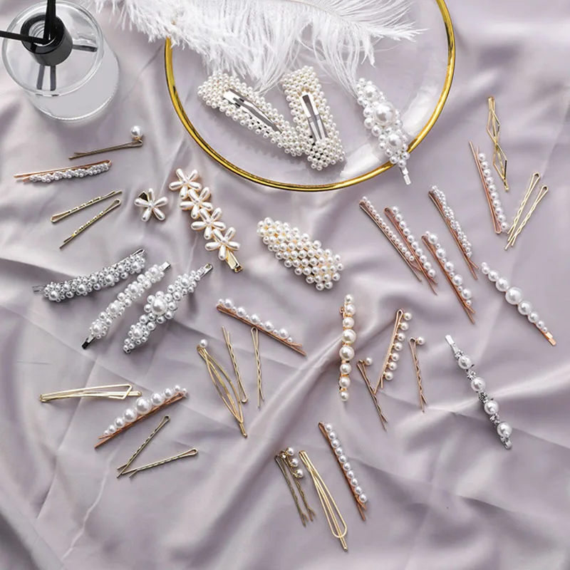 4pcs/set Pearl Hairgrip Women Hair Clips Hairpins Barrette Headwear Hair Pins Hairs Accessories Styling Tools