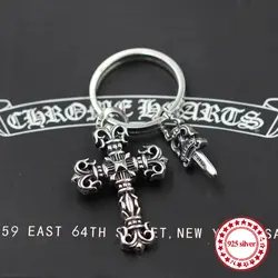 S925 серебро мужской брелок личность классический панк-стиль хип-хоп кресты кинжал моделирование подарок для отправки украшение для