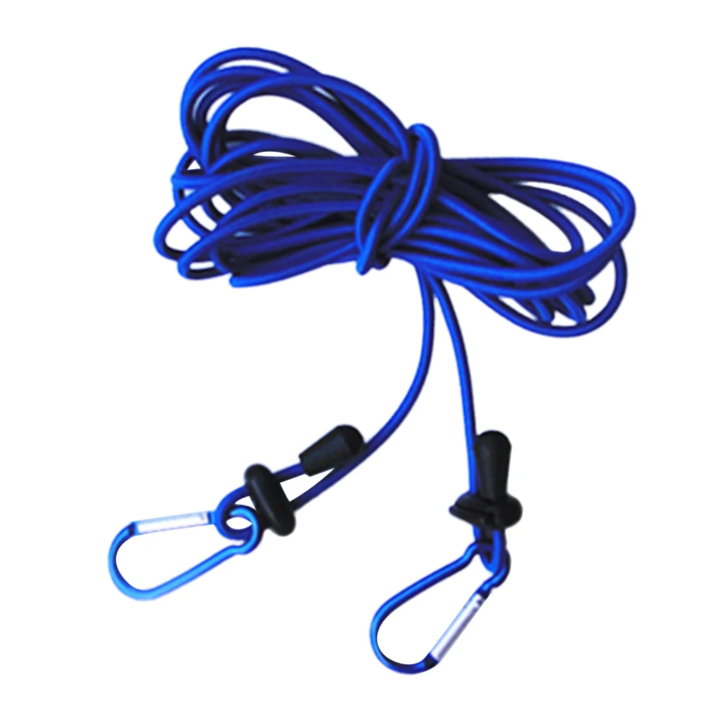 4mm 12' Kayak Canoe Tow Line Leash Lanyard with 2 Carabiner Clips for Camping Climbing Hiking Raftin Boating Surfing Accessory