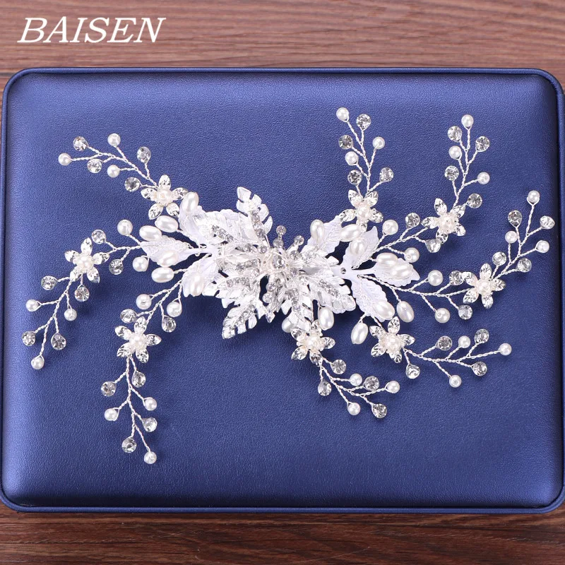 

Bridal Crystal Pearl Flower Hair Clip Floral Style Silver Barrette Bride Hair Jewelry Bridesmaid Wedding Hair Accessories Pins