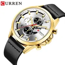 CURREN Fashion Sports Watch Chronograph Leather Top Brand Luxury Watches Quartz Wristwatch Business Calendar Clock for Men loreo 6112 germany watches men luxury brand rose gold multifunction calendar chronograph sapphier fashion cheap business watch