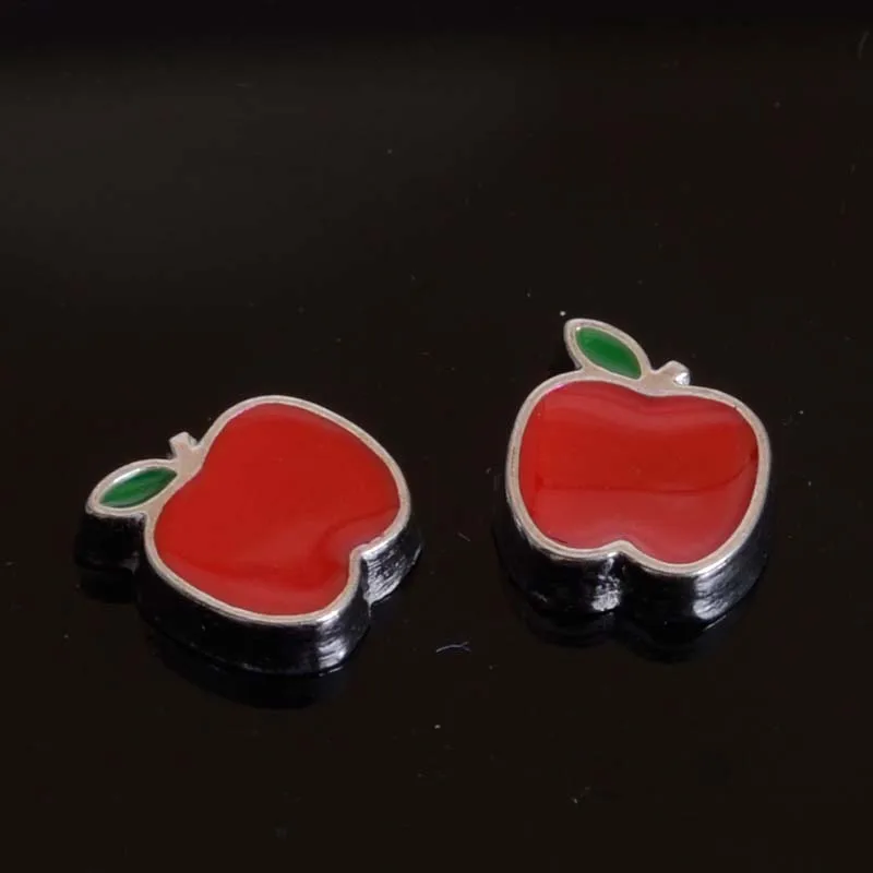 

20pcs/Lot Red Enamel Fruit Floating Charms For Living Memory Glass Locket Floating Locket Pendants Charms DIY Accessories