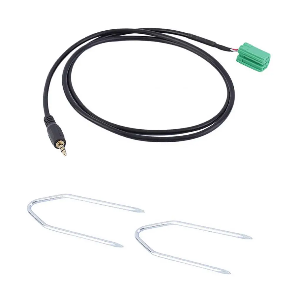 

Черный 3,5 мм AUX автомобильный аудио входной кабель адаптера с CD инструмент для удаления для Renault 2005-2011 Clio Megane