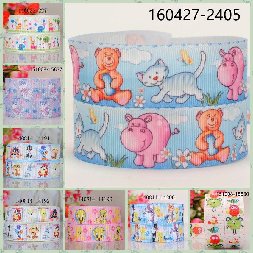 

10yards -different sizes -lively cartoon bird ribbon printed Grosgrain ribbon 140623-227