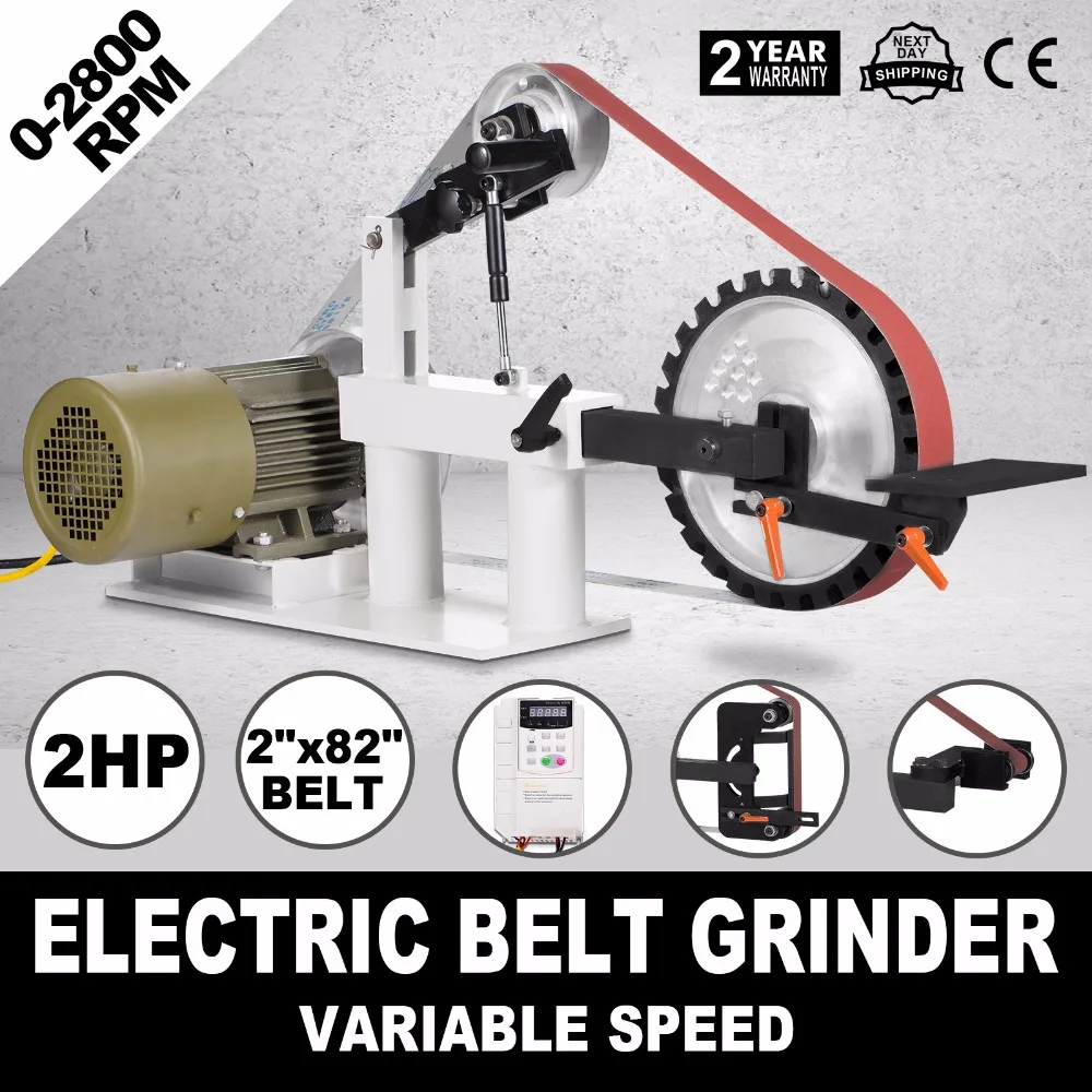 2 x 82 Inch Belt Grinder Sander 1.5 KW 2 HP Variable Speed Belt Grinder Sander for Knife Making