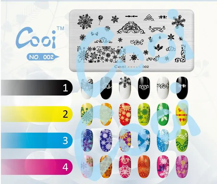 Пластина для штамповки ногтей 6*12 см прямоугольная сталь металл pochoir ongle пластины для штамповки ногтей инструмент краски скребок шаблон изображения плесень - Цвет: Cooi 002