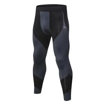 

New Fitness Leggings Men Compression Running Tights Pants Panelled Workout Quick Dry High Elastic Trousers Male Fashion Plus V08