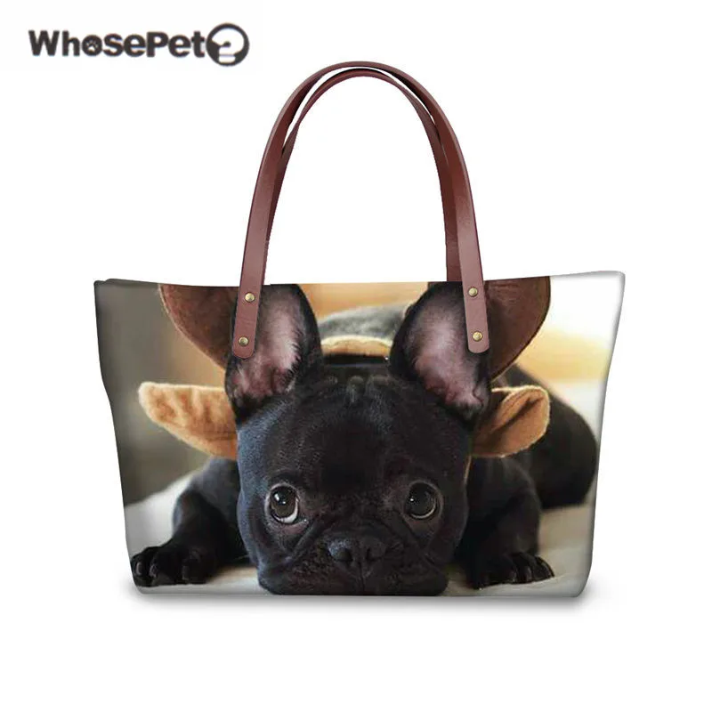 

WHOSEPET Buddy Dog Handbags Costume Women White Handbag Large Tote Cartoon Shoulder Bag Vintage Bolsas Femininas Top Handle Bags