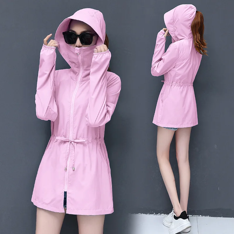 Женская розовая одежда с защитой от солнца, женские летние тонкие длинные велосипедные куртки с длинными рукавами, многоцветные пальто с