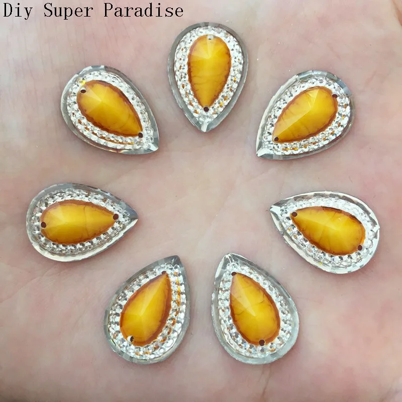 DIY 60 шт. 13 мм* 18 мм Смола Teardrop FlatBack Записки аксессуары/свадебные 2 отверстия кнопок K53* 3