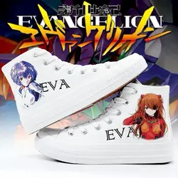 В Neon Genesis Аска Лэнгли сорью» (Evangelion обувь EVA Косплэй обувь с рисунком из аниме; Женская парусиновая обувь с белым подростков высокие Для