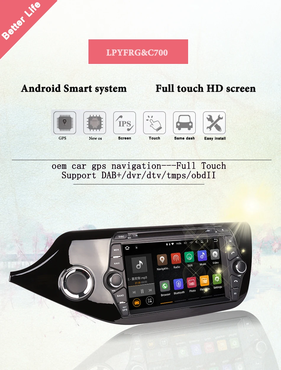 Best Pro Full Hd Octa core Android 9.0 For Kia CEED 2013 2014 2015 Car DVD Player GPS Navi Radio WIFI 4G Bluetooth Navigation 2 din 2