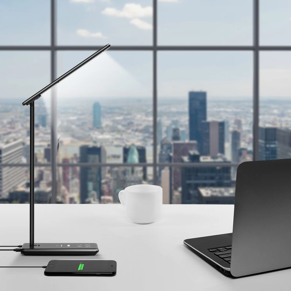  Desk Lamp LED Table Light Wireless Charger for Phone Study Working Reading Office Dimmable 4 Lighti - 32880516538