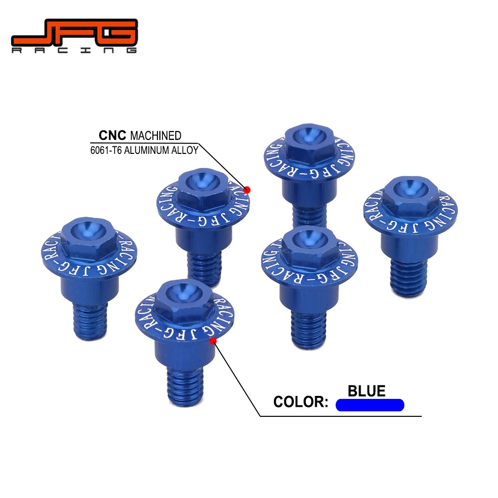 

Motorcycle 6PCS Screw Blue Front Fork Guard Bolts For YAMAHA YZ125 YZ250 YZ250F YZ450F 2008-2018 YZ125X YZ250X YZ250FX YZ450FX