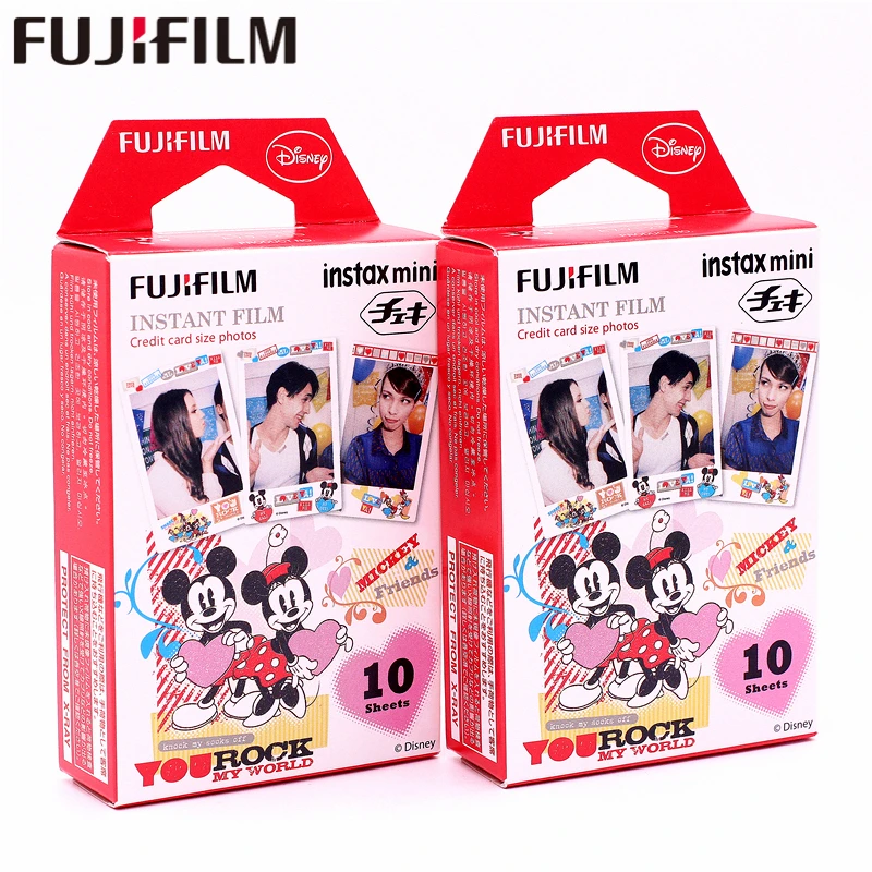 Оригинальная фотобумага Fujifilm 20 листов Instax Mini MICKEY Friend Instant Film для камеры 8 7s 25 50s 90 9 SP
